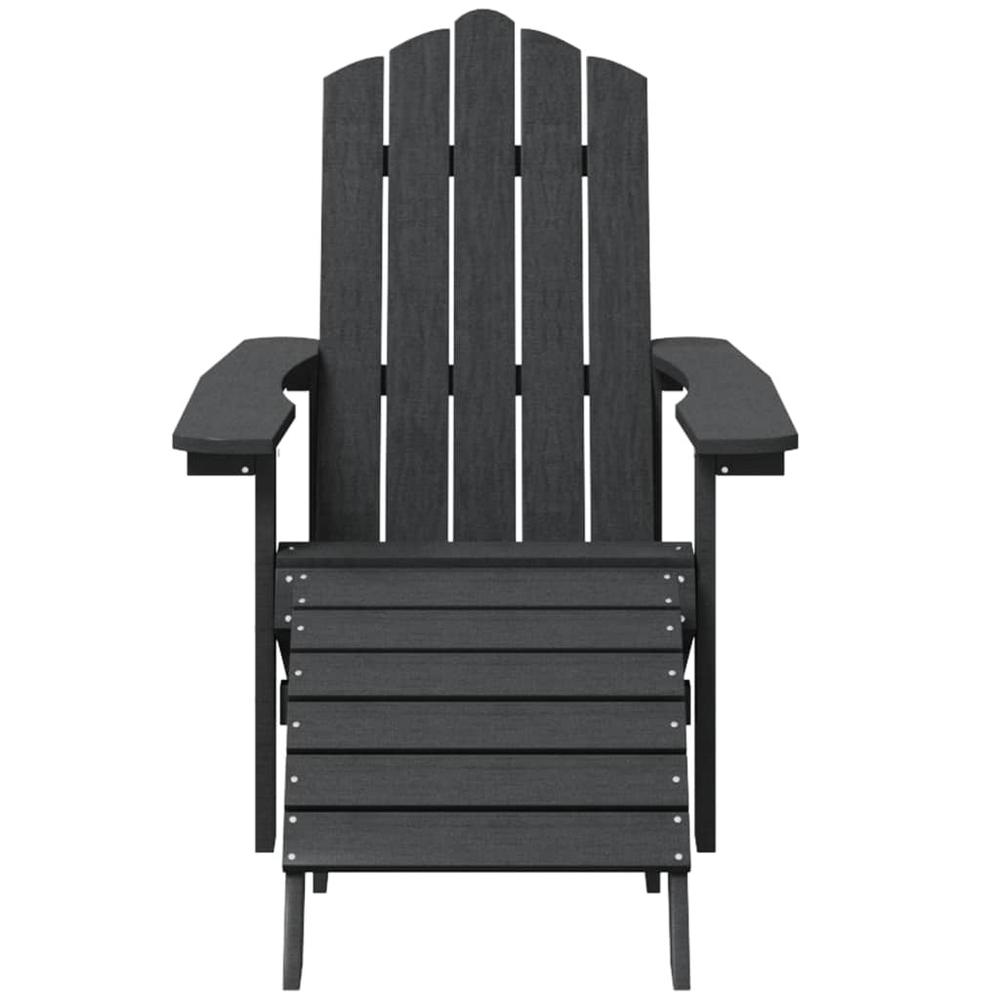 Patio Adirondack Chair with Footstool HDPE Anthracite. Picture 2