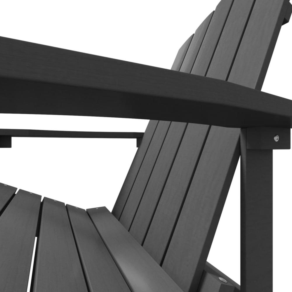 Patio Adirondack Chair with Footstool HDPE Anthracite. Picture 5