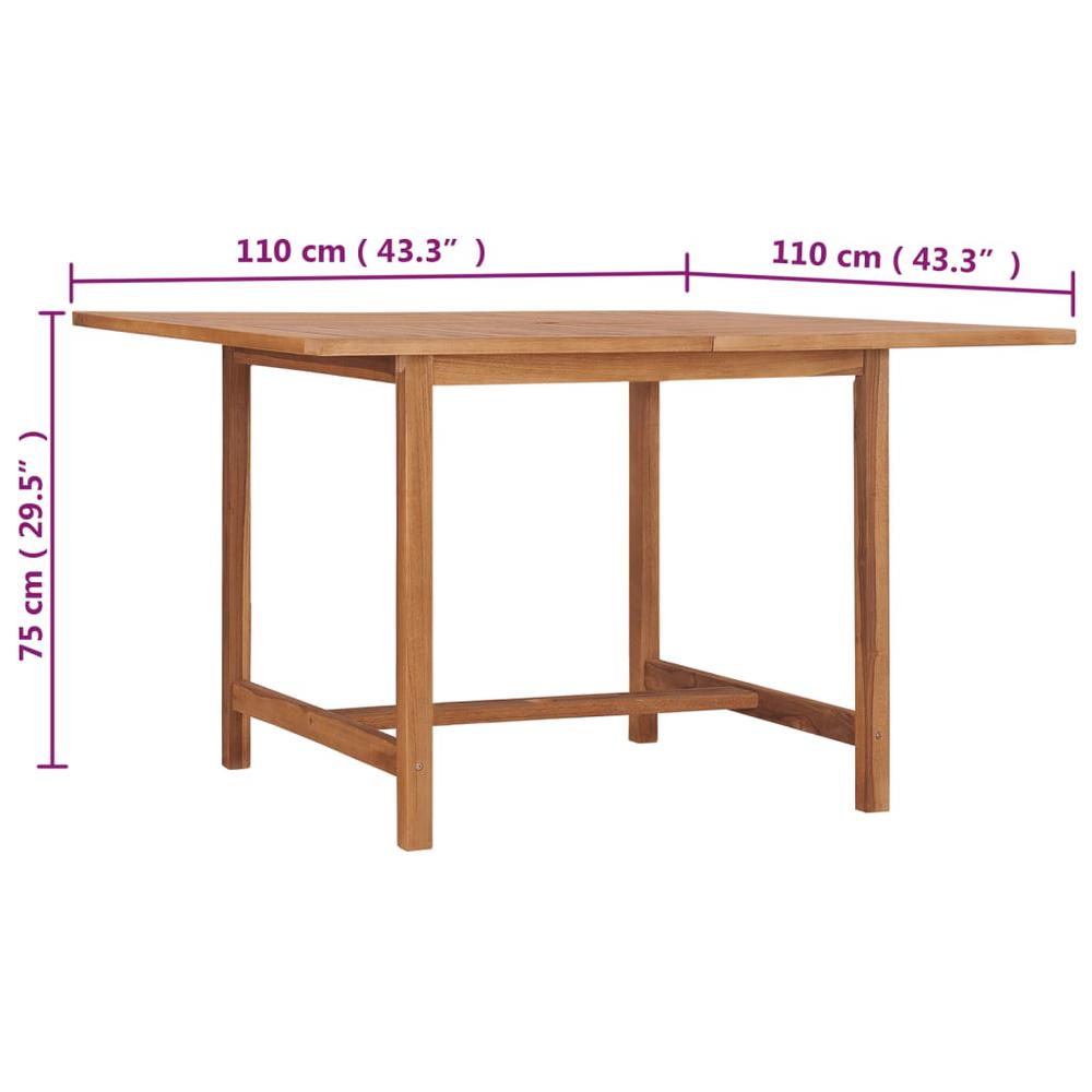 Patio Dining Table 43.3"x43.3"x29.5" Solid Wood Teak. Picture 6