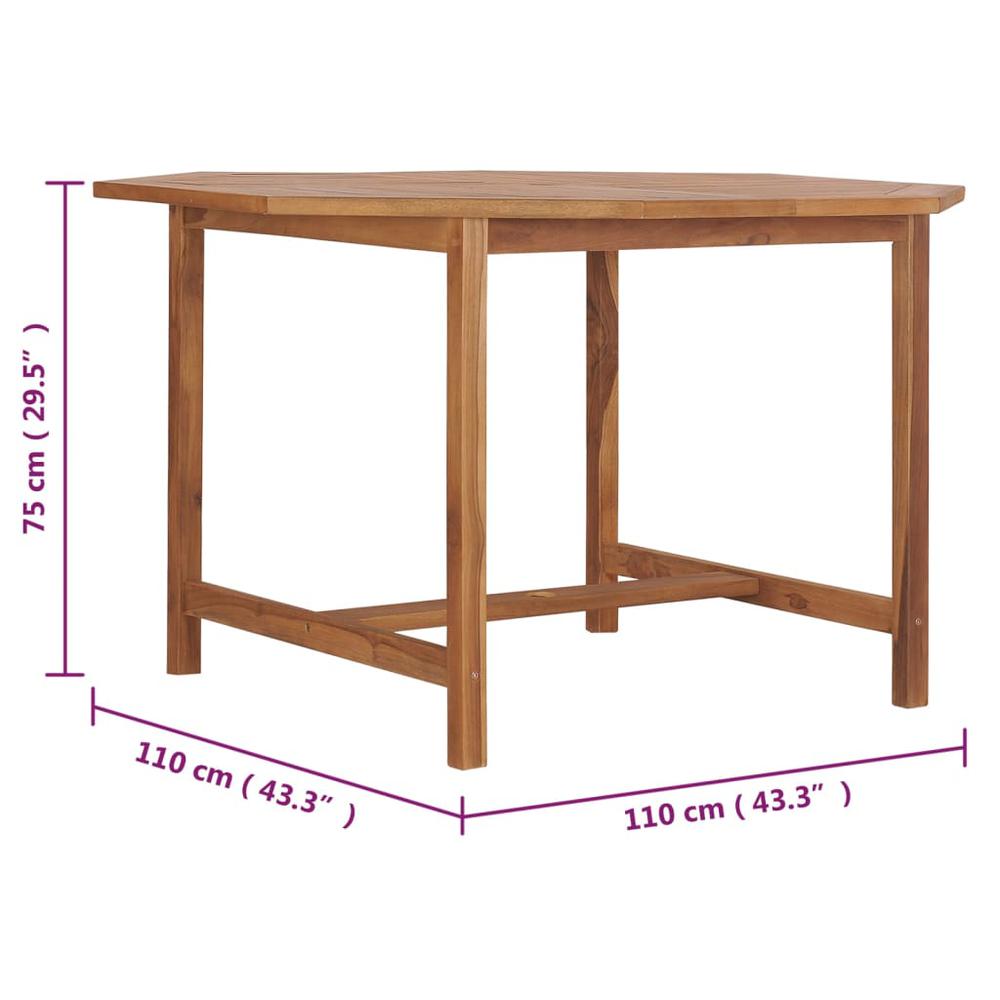 Patio Dining Table 43.3"x43.3"x29.5" Solid Wood Teak. Picture 6