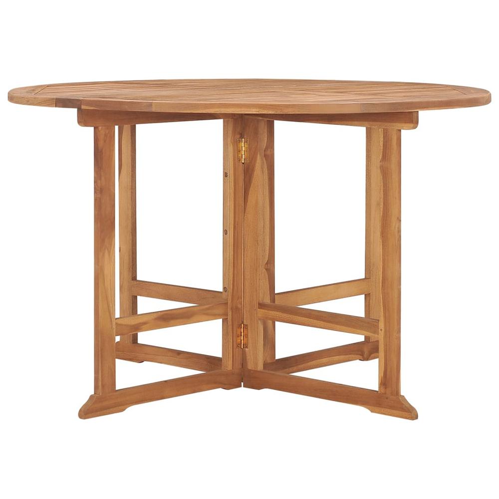 Folding Patio Dining Table Ã˜43.3"x29.5" Solid Wood Teak. Picture 1