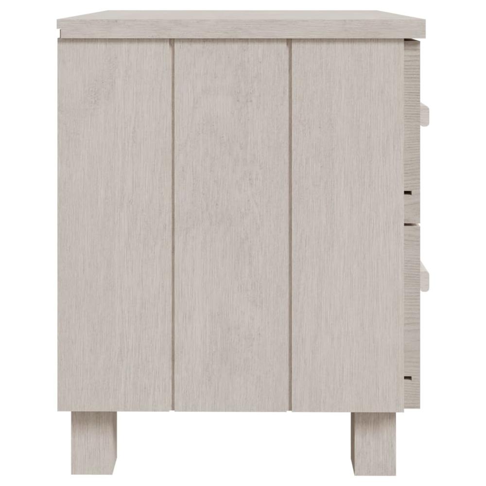 Bedside Cabinet HAMAR White 15.7"x13.8"x17.5" Solid Pinewood. Picture 3