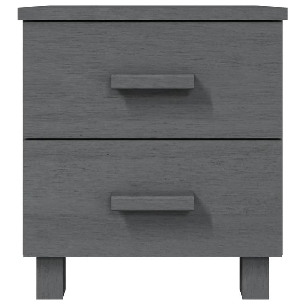 Bedside Cabinet HAMAR Dark Gray 15.7"x13.8"x17.5" Solid Pinewood. Picture 2