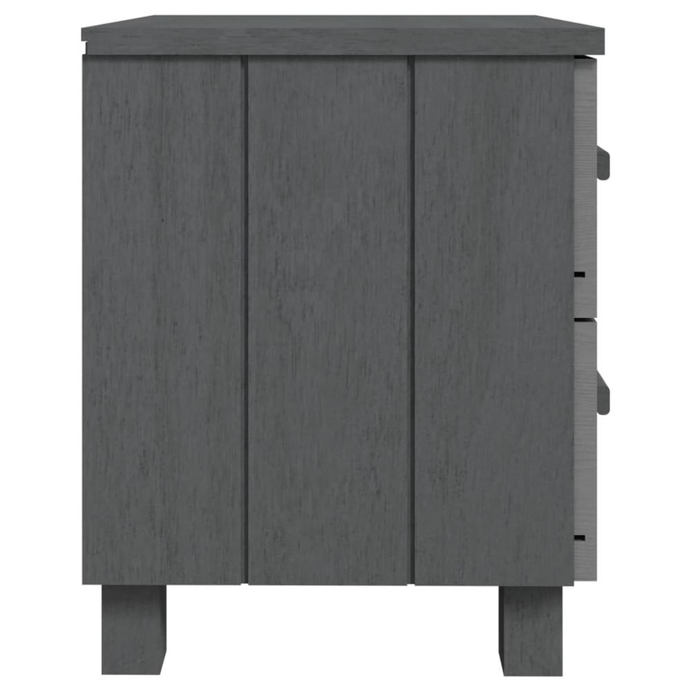 Bedside Cabinet HAMAR Dark Gray 15.7"x13.8"x17.5" Solid Pinewood. Picture 3