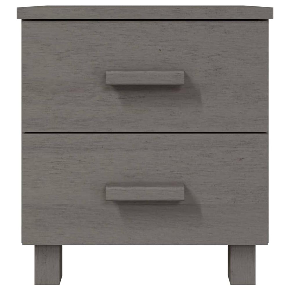 Bedside Cabinet HAMAR Light Gray 15.7"x13.8"x17.5" Solid Pinewood. Picture 2