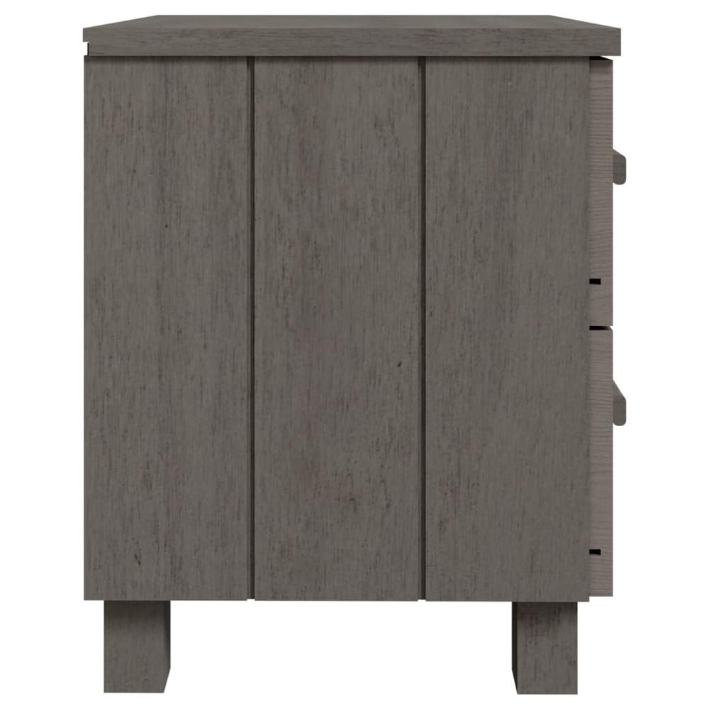 Bedside Cabinet HAMAR Light Gray 15.7"x13.8"x17.5" Solid Pinewood. Picture 3