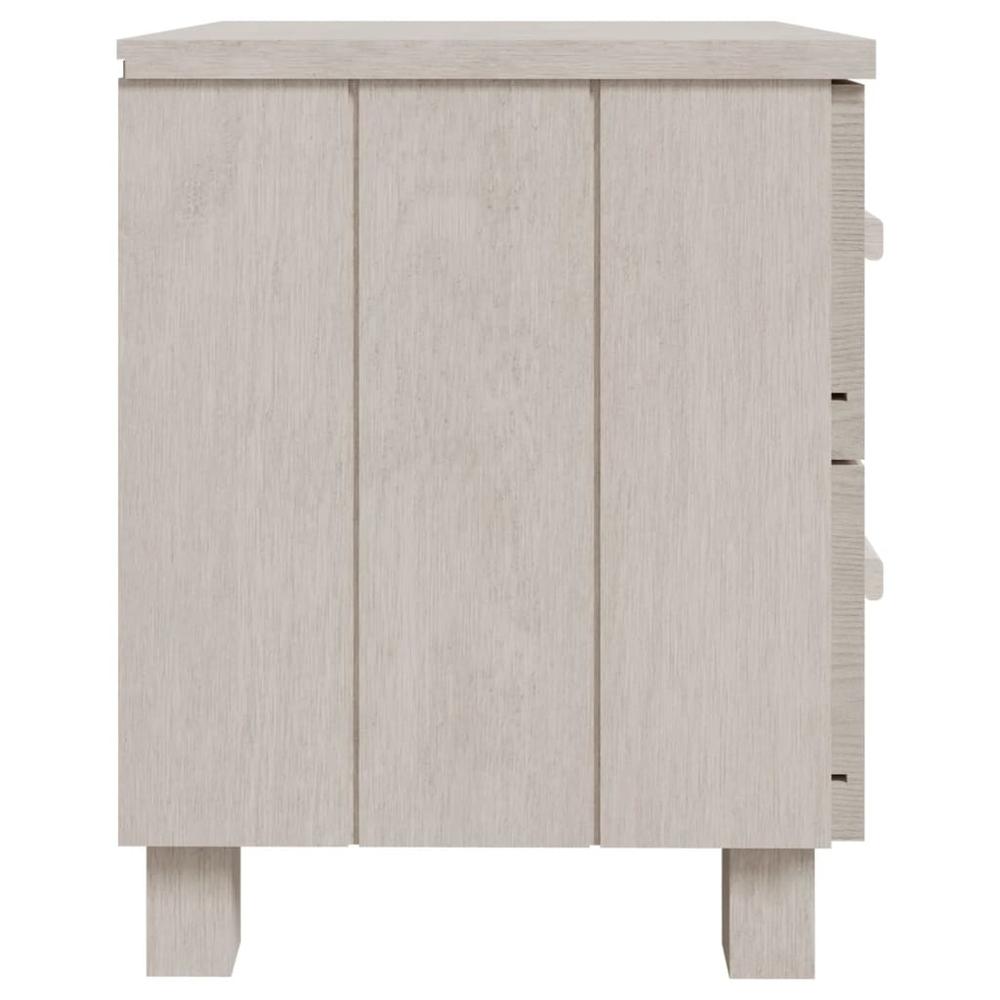 Bedside Cabinets HAMAR 2 pcs White 15.7"x13.8"x17.5" Solid Wood. Picture 4