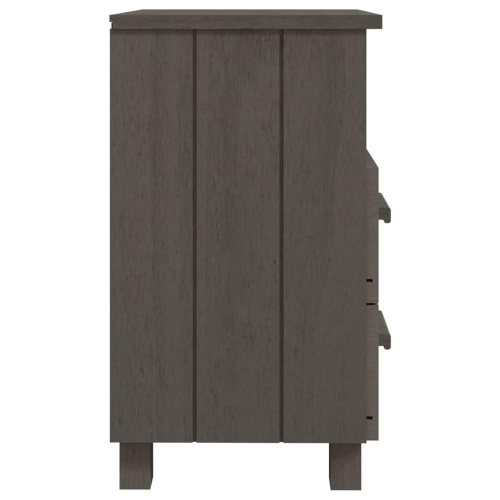 Bedside Cabinet HAMAR Light Gray 15.7"x13.8"x24.4" Solid Wood Pine. Picture 3