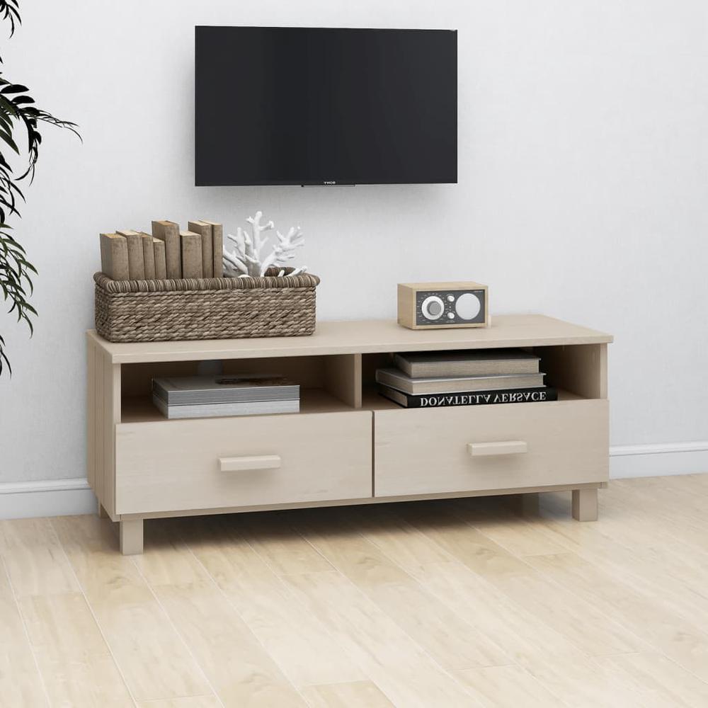 vidaXL TV Cabinet Honey Brown 41.7"x15.7"x15.7" Solid Wood Pine. Picture 7