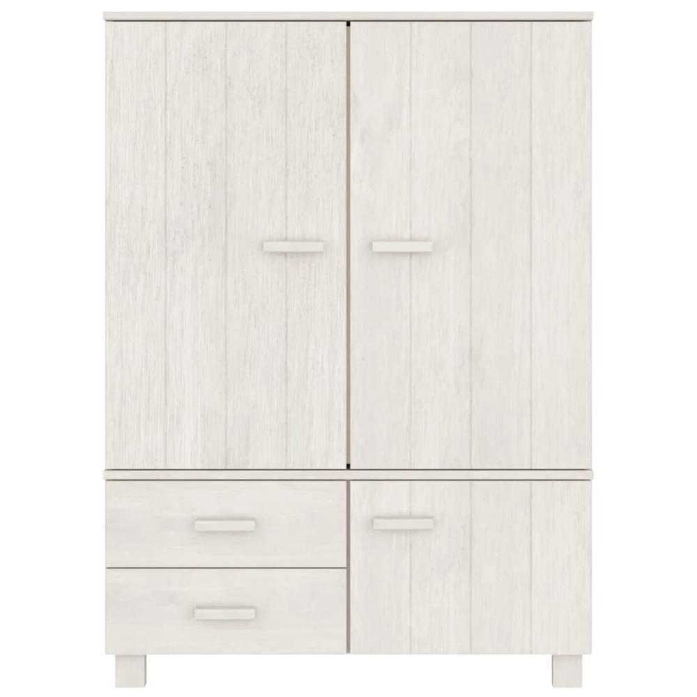 Wardrobe HAMAR White 39"x17.7"x53.9" Solid Wood Pine. Picture 2