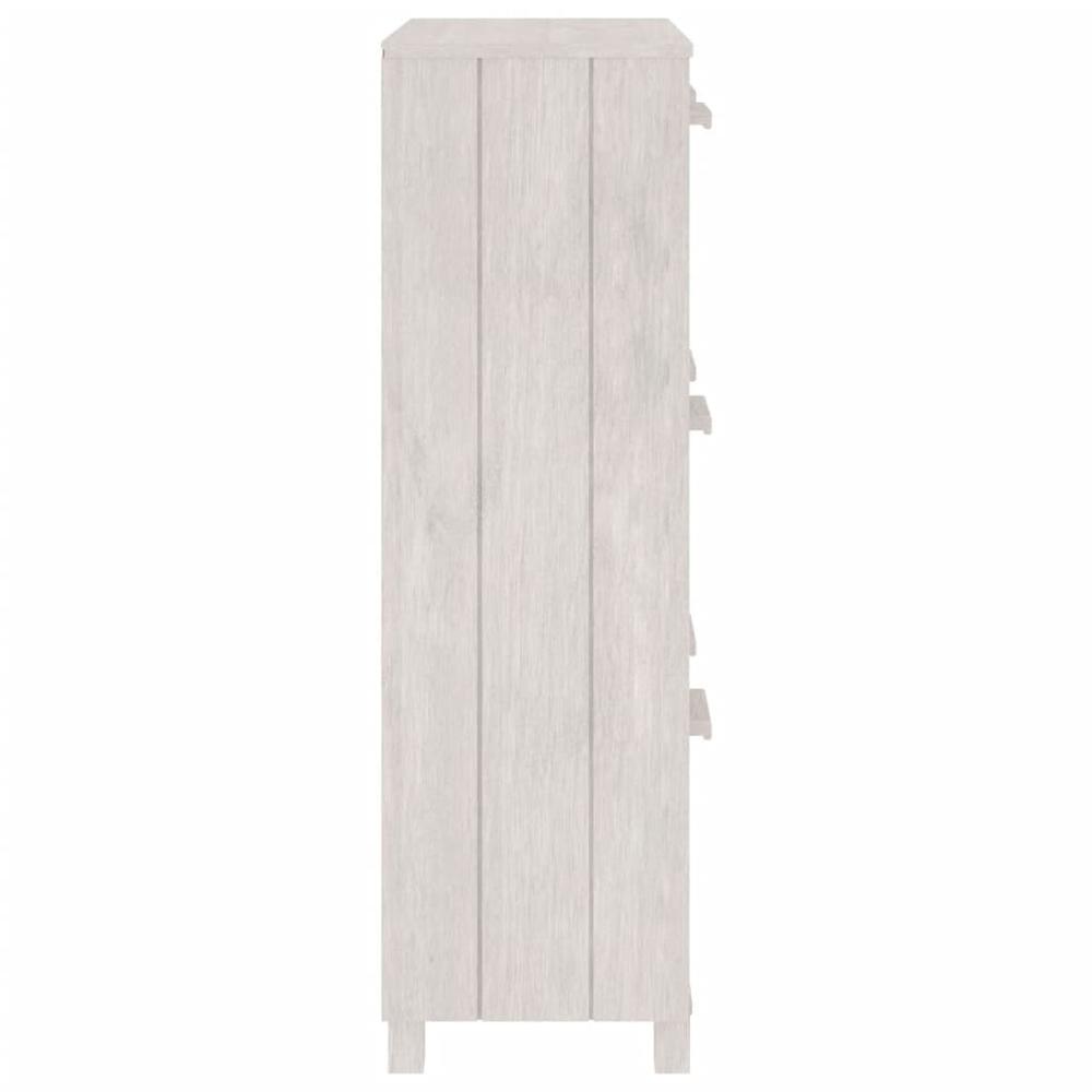vidaXL Shoe Cabinet White 23.4"x13.8"x46.1" Solid Wood Pine. Picture 7
