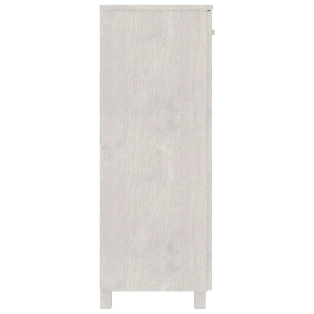 Shoe Cabinet HAMAR White 33.5"x15.7"x42.5" Solid Wood Pine. Picture 3