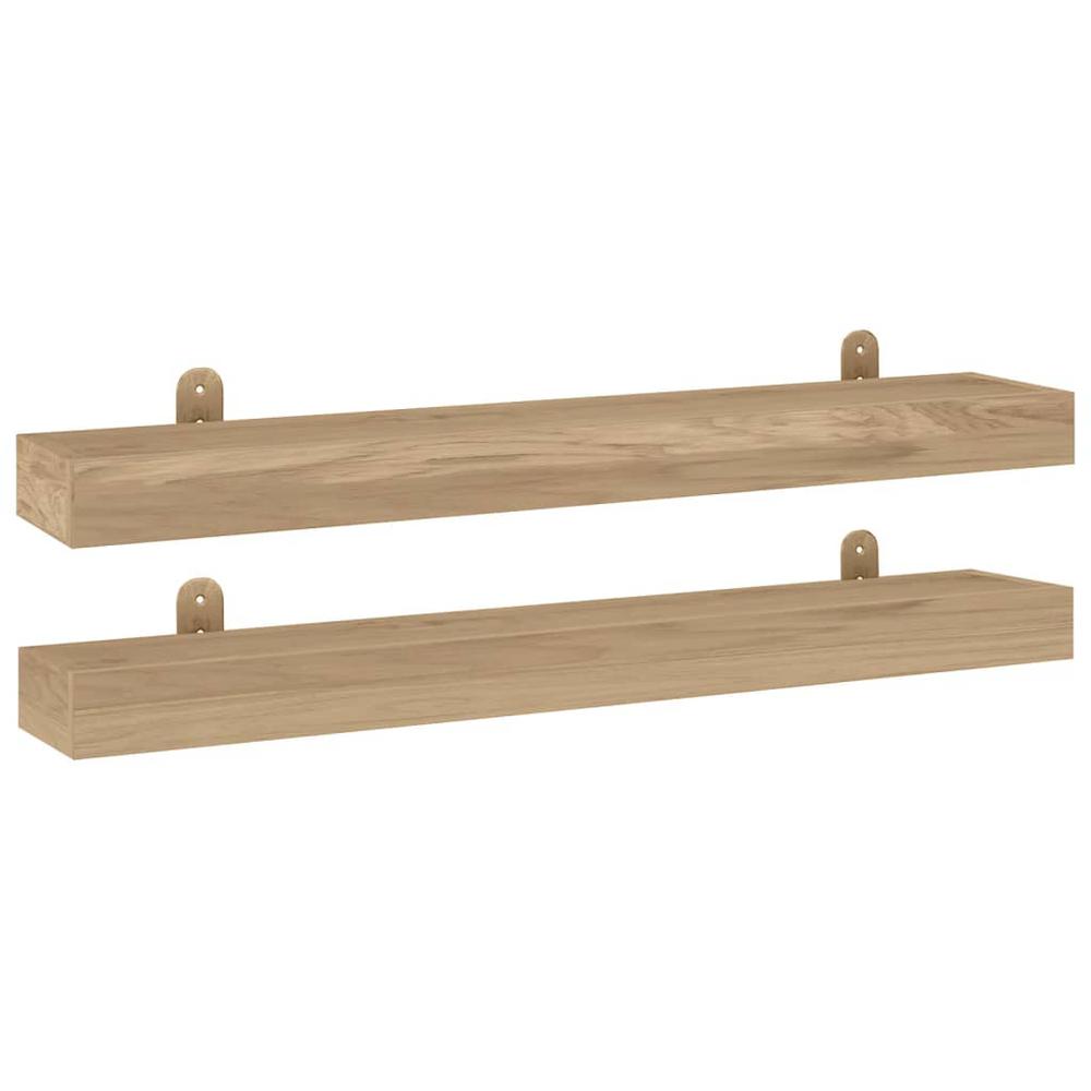 Wall Shelves 2 pcs 35.4"x5.9"x2.4" Solid Wood Teak. Picture 1