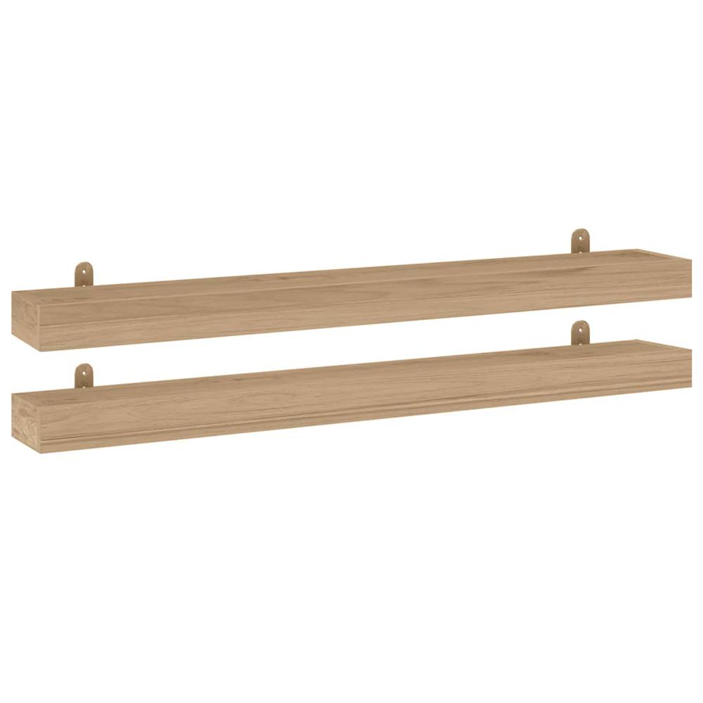 Wall Shelves 2 pcs 43.3"x5.9"x2.4" Solid Wood Teak. Picture 1