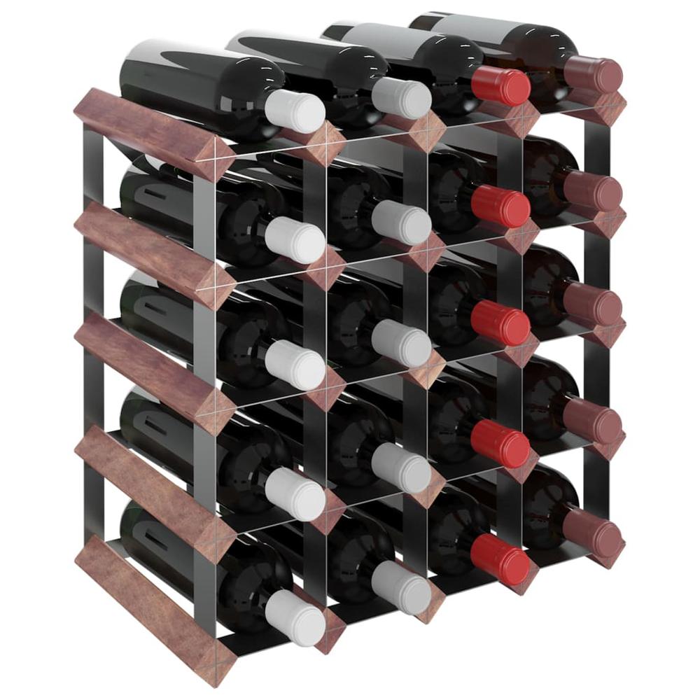 Wine Rack for 20 Bottles Brown Solid Wood Pine. Picture 2