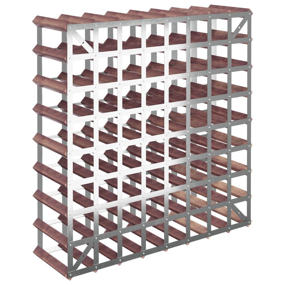 Wine Rack for 72 Bottles Brown Solid Wood Pine. Picture 5