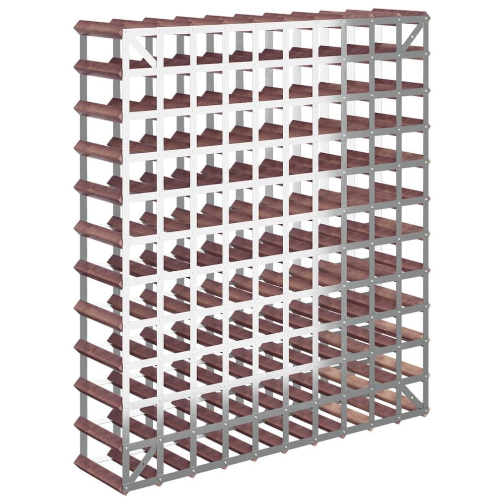 Wine Rack for 120 Bottles Brown Solid Wood Pine. Picture 5