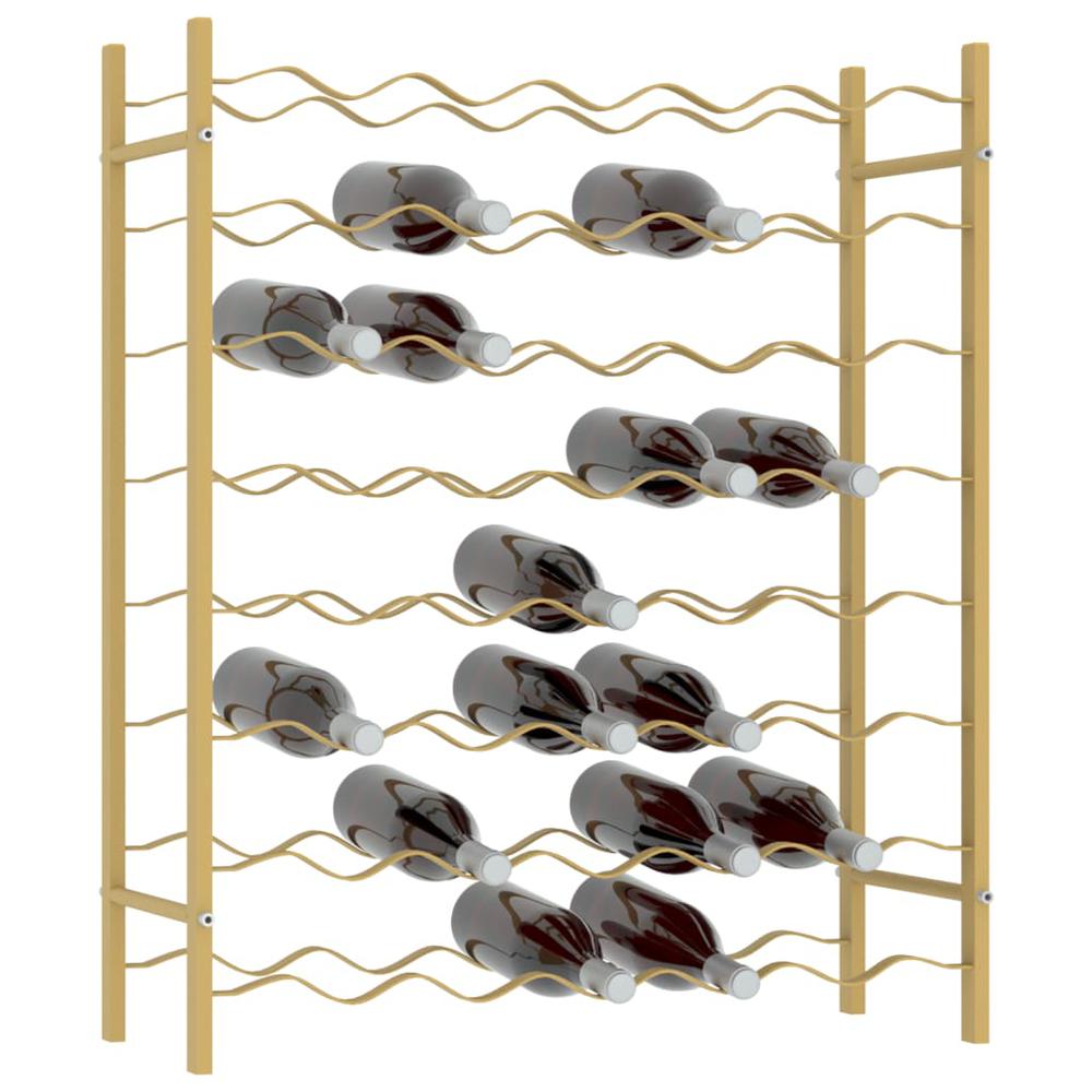 Wine Rack for 48 Bottles Gold Metal. Picture 2