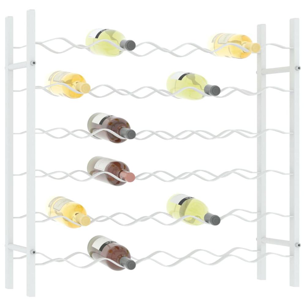 Wine Rack for 36 Bottles White Metal. Picture 2