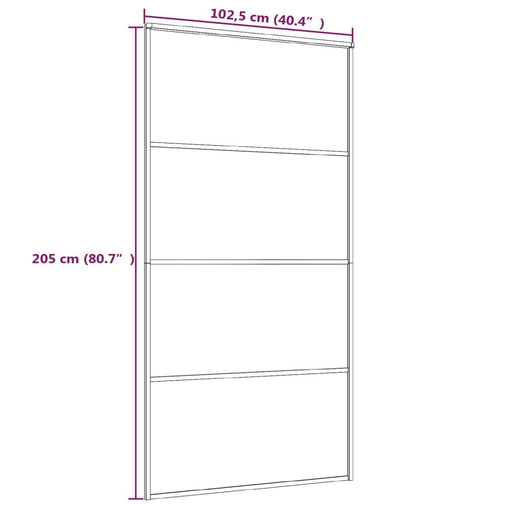 Sliding Door Frosted ESG Glass and Aluminum 40.4"x80.7" Black. Picture 4