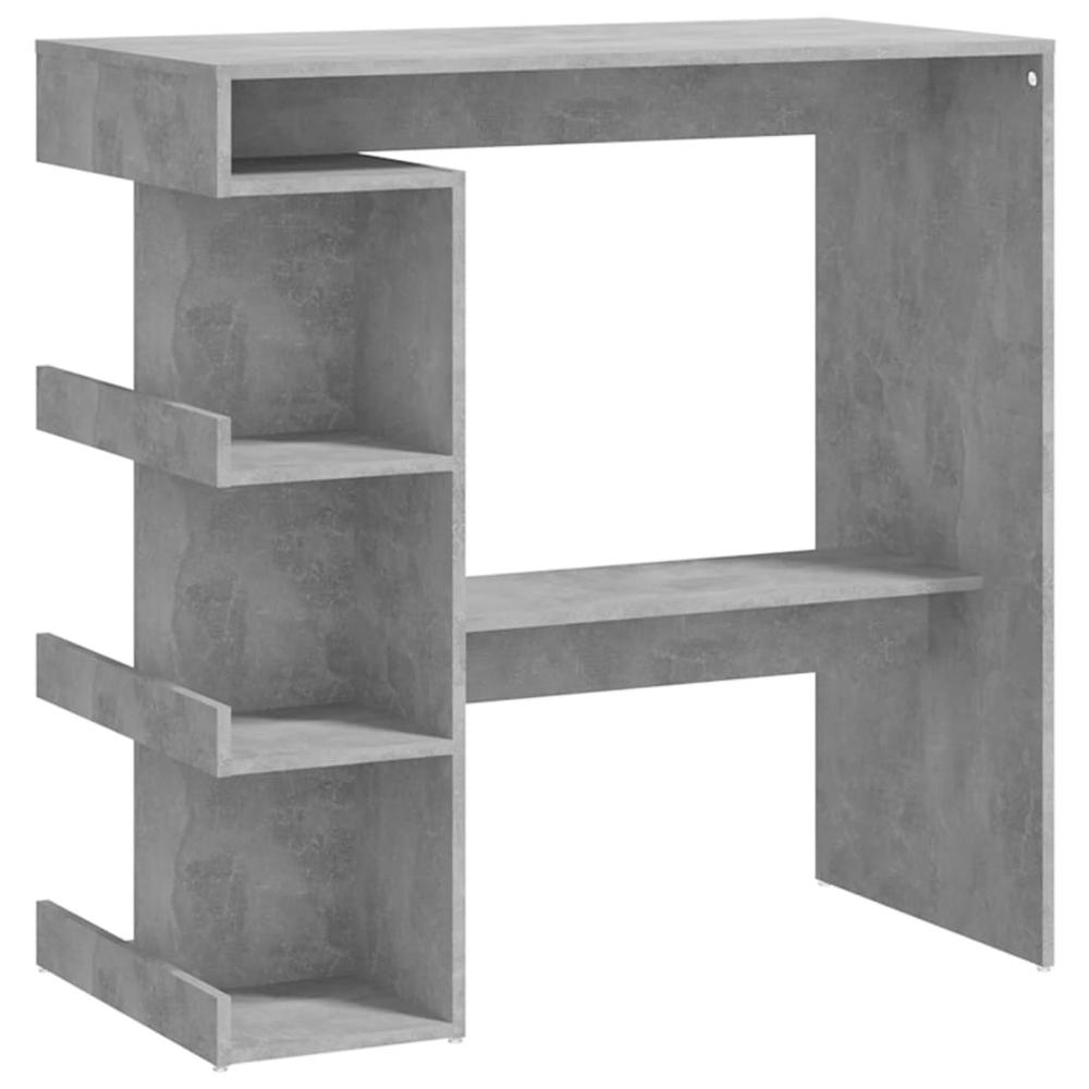Bar Table with Storage Rack Concrete Gray 39.4"x19.7"x40"Engineered Wood. Picture 1
