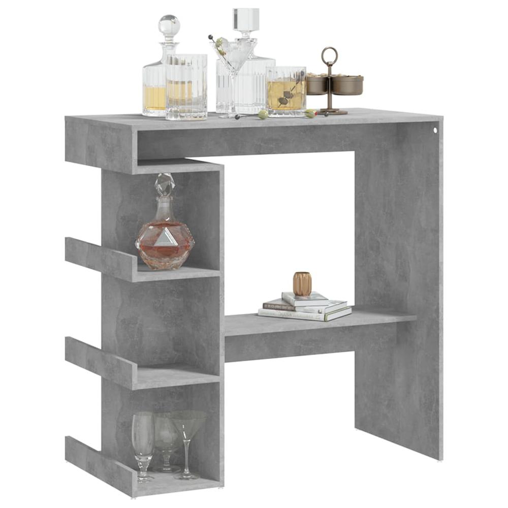 Bar Table with Storage Rack Concrete Gray 39.4"x19.7"x40"Engineered Wood. Picture 3