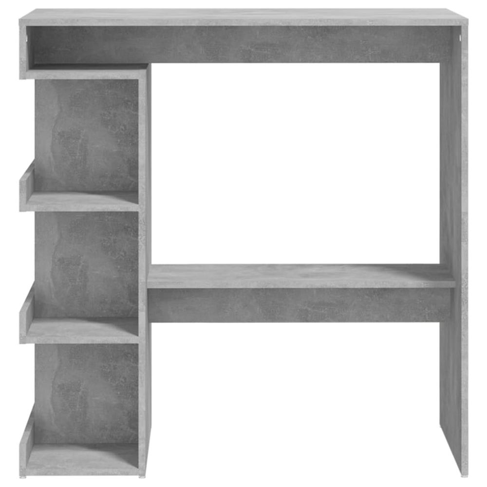 Bar Table with Storage Rack Concrete Gray 39.4"x19.7"x40"Engineered Wood. Picture 4