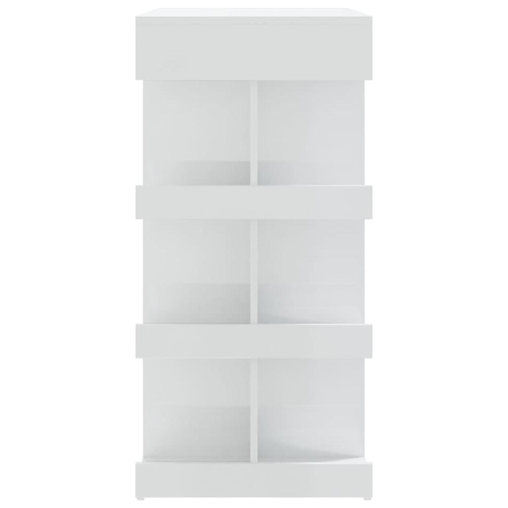 Bar Table with Storage Rack High Gloss White 39.4"x19.7"x40". Picture 5