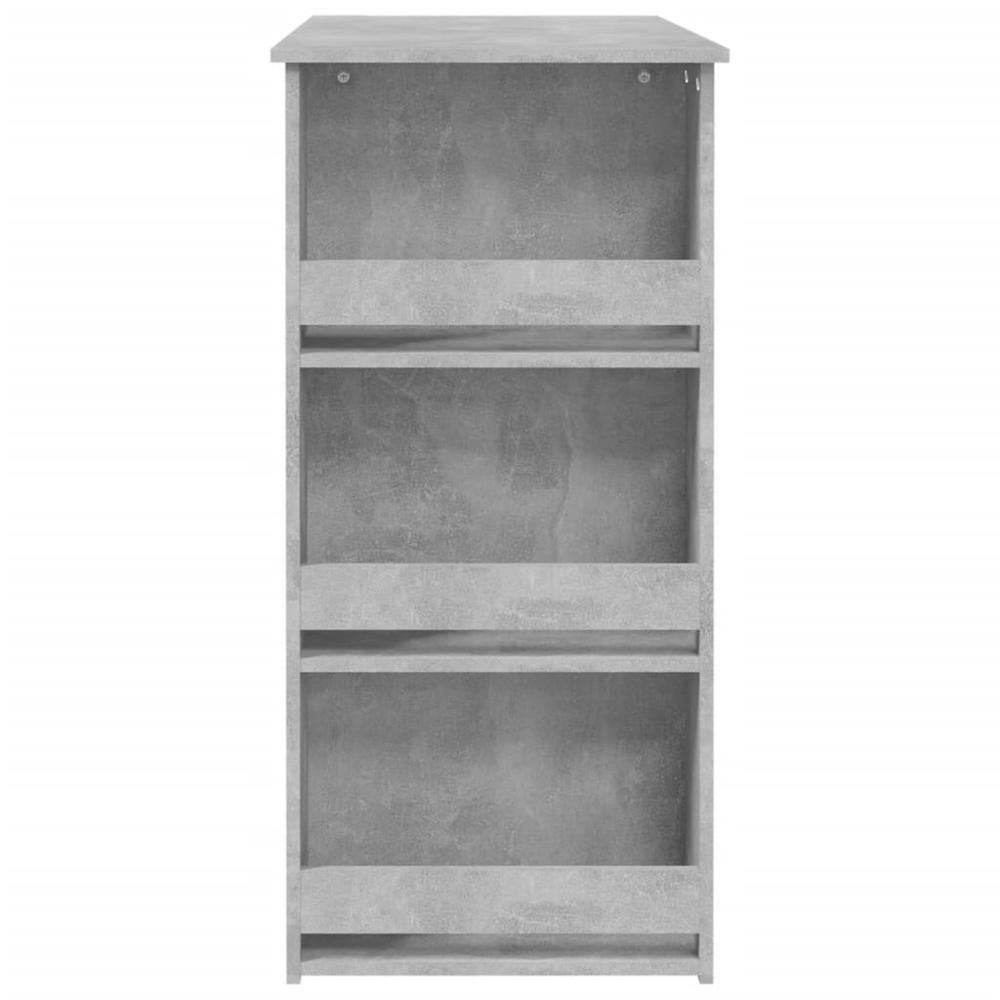 vidaXL Bar Table with Storage Rack Concrete Gray 40.2"x19.7"x40.7". Picture 6