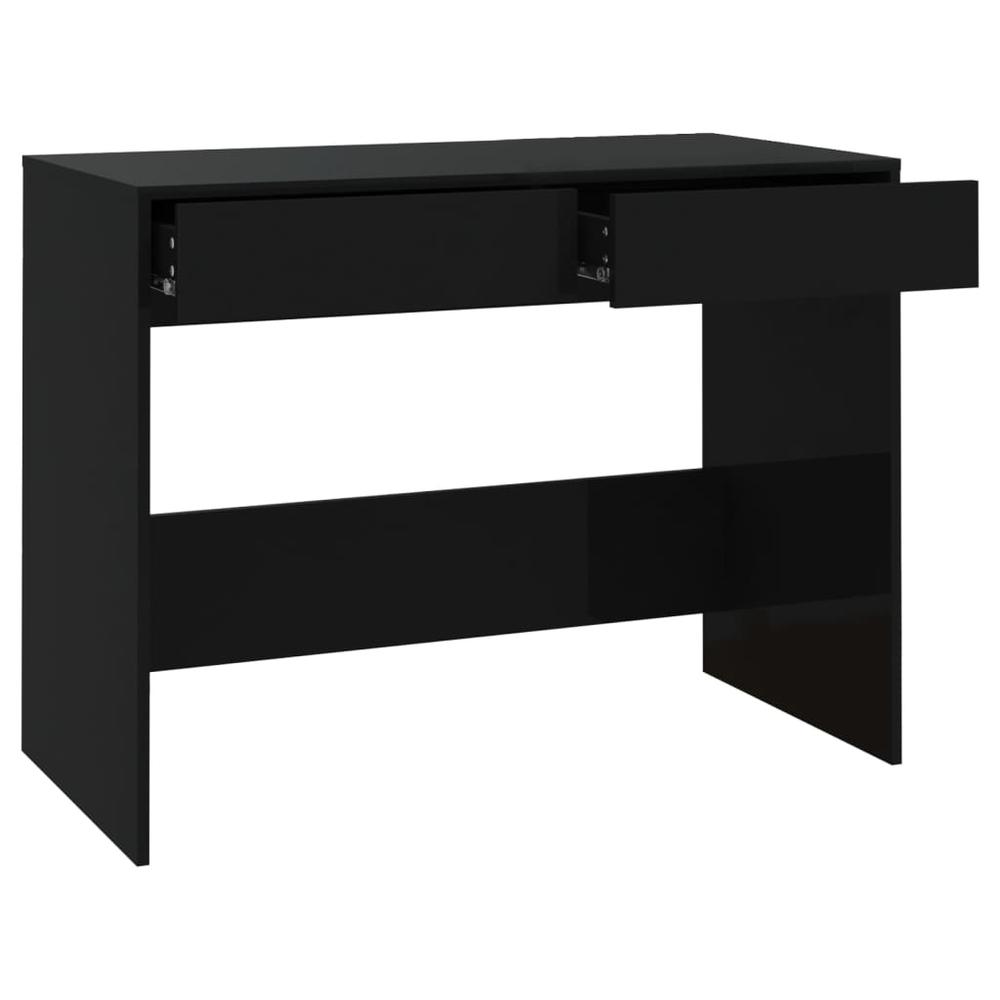 vidaXL Desk Black 39.8"x19.7"x30.1" Engineered Wood. Picture 7