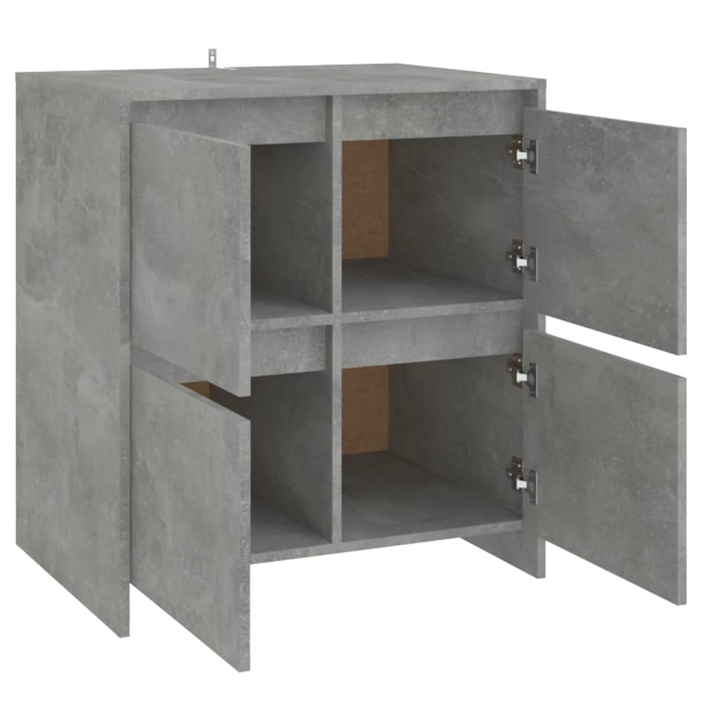 vidaXL Sideboard Concrete Gray 27.6"x16.1"x29.5" Engineered Wood, 809768. Picture 9