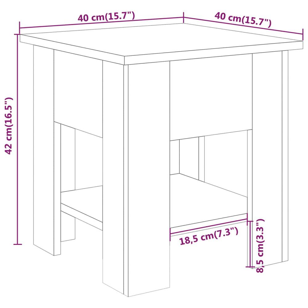 vidaXL Coffee Table High Gloss White 15.7"x15.7"x16.5" Engineered Wood, 810277. Picture 6
