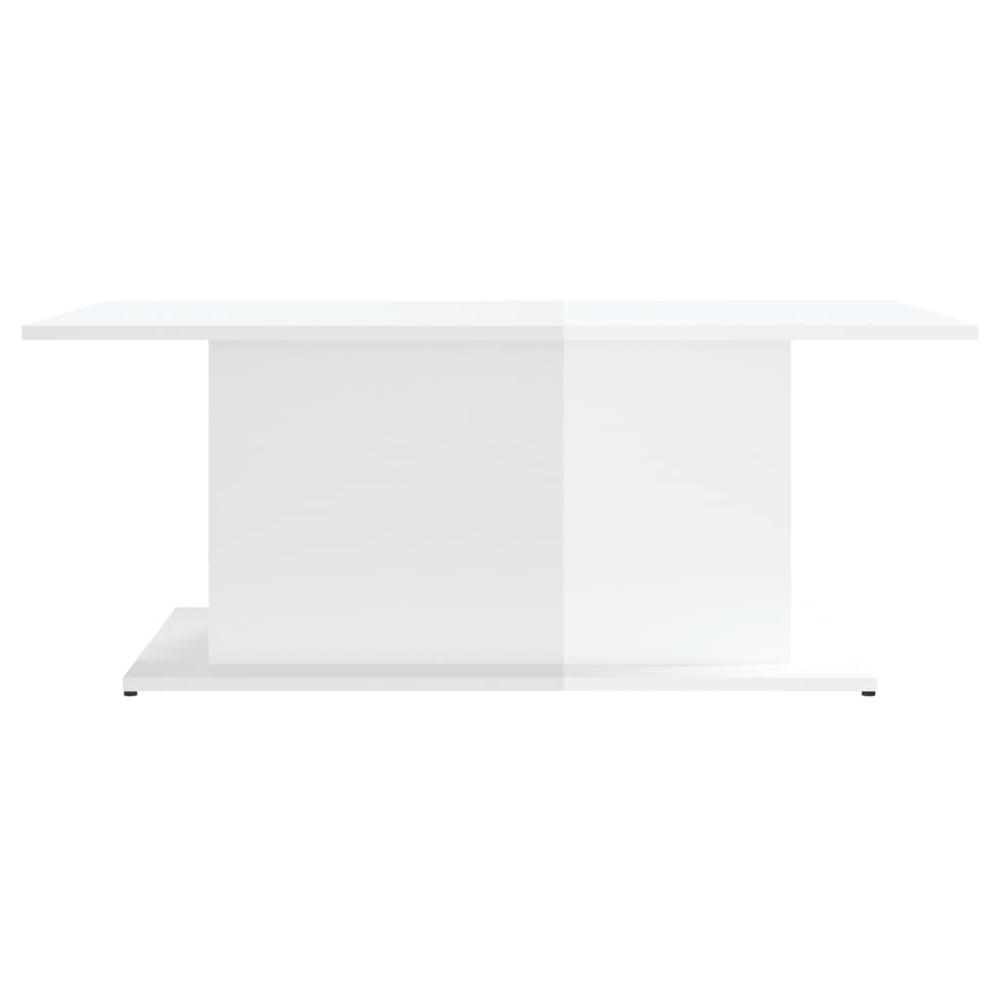 vidaXL Coffee Table High Gloss White 40.2"x21.9"x15.7" Engineered Wood. Picture 5