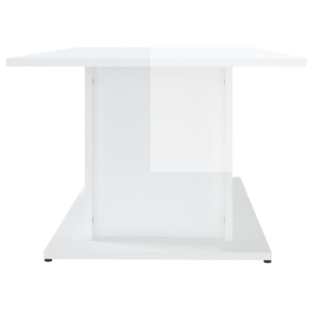 vidaXL Coffee Table High Gloss White 40.2"x21.9"x15.7" Engineered Wood. Picture 6