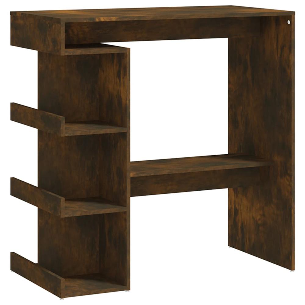 Bar Table with Storage Rack Smoked Oak 39.4"x19.7"x40"Engineered Wood. Picture 1