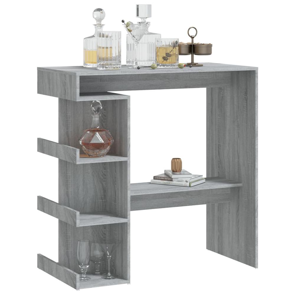 Bar Table with Storage Rack Gray Sonoma 39.4"x19.7"x40". Picture 3