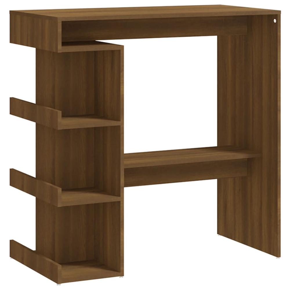 Bar Table with Storage Rack Brown Oak 39.4"x19.7"x40"Engineered Wood. Picture 1