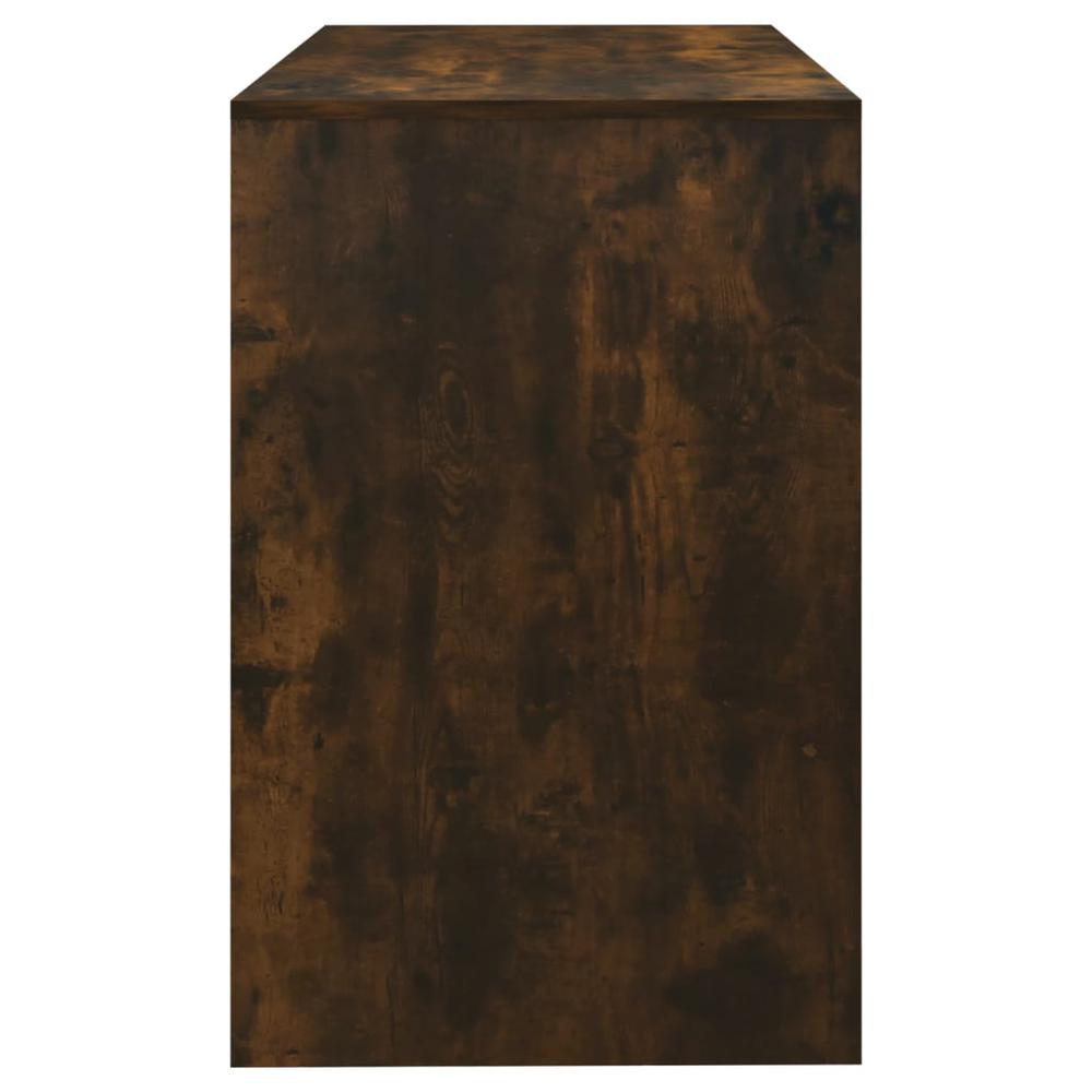 vidaXL Desk Smoked Oak 39.8"x19.7"x30.1" Engineered Wood. Picture 6