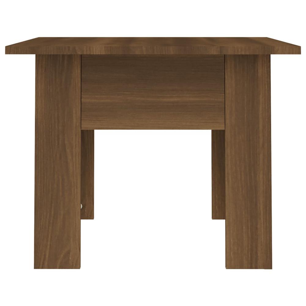 vidaXL Coffee Table Brown Oak 21.7"x21.7"x16.5" Engineered Wood, 813070. Picture 5