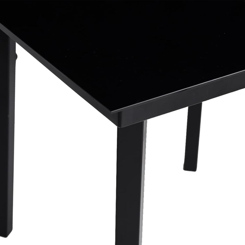vidaXL Patio Dining Table Black 55.1"x27.6"x29.1" Steel and Glass, 318747. Picture 5