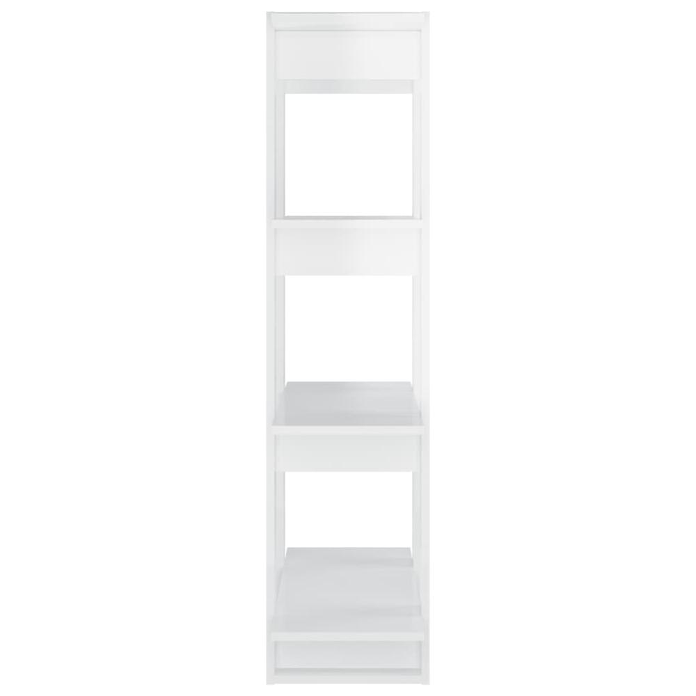 vidaXL Book Cabinet/Room Divider High Gloss White 31.5"x11.8"x48.6". Picture 6
