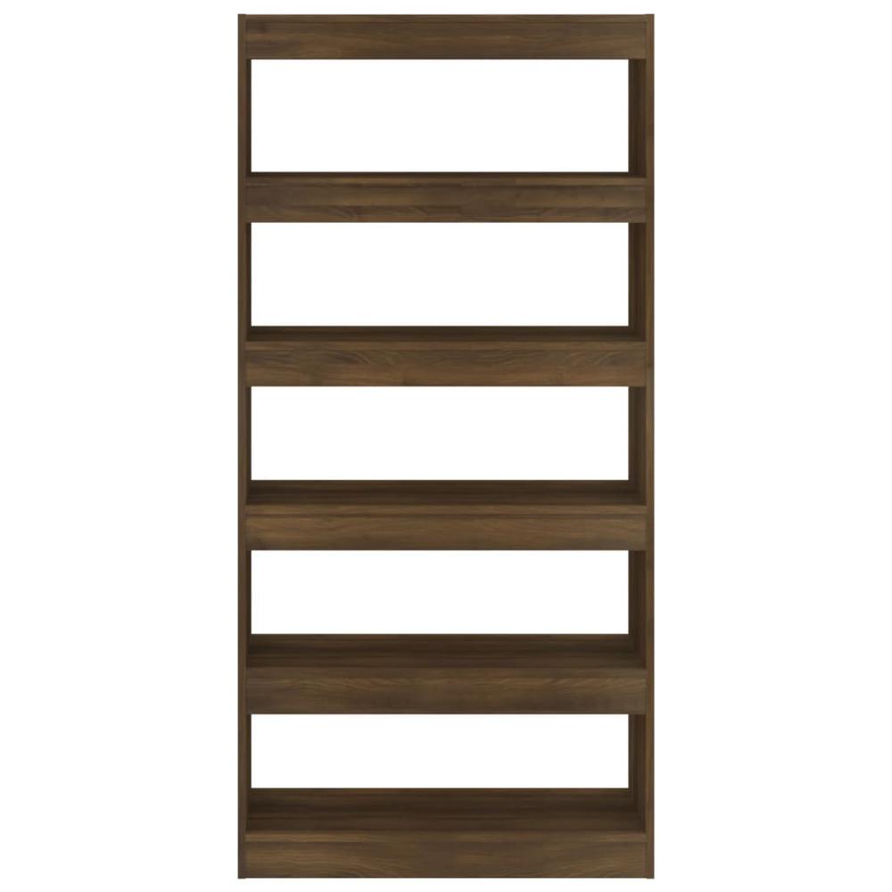 vidaXL Book Cabinet/Room Divider Brown Oak 31.5"x11.8"x65.4" Engineered Wood. Picture 5