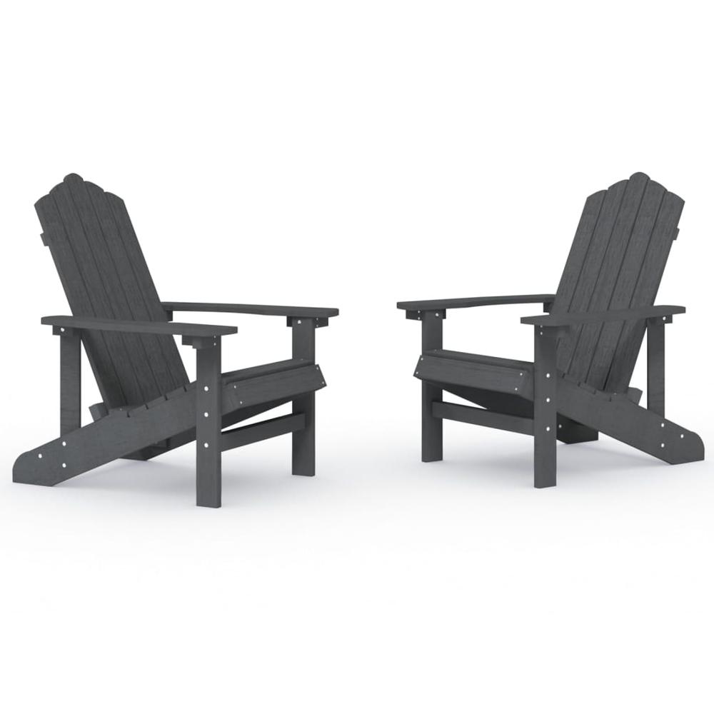 Patio Adirondack Chairs 2 pcs HDPE Anthracite. Picture 1