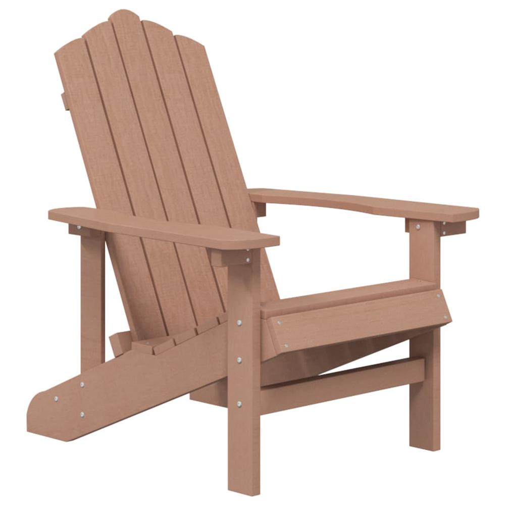 Patio Adirondack Chairs 2 pcs HDPE Brown. Picture 2