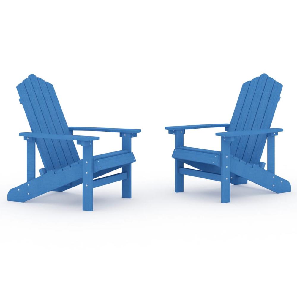 Patio Adirondack Chairs 2 pcs HDPE Aqua Blue. Picture 1