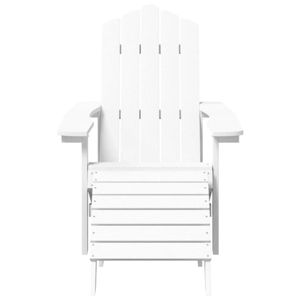 Patio Adirondack Chairs 2 pcs with Footstools HDPE White. Picture 3