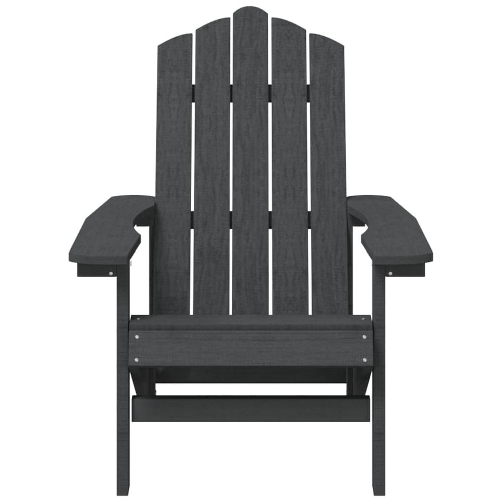 Patio Adirondack Chair with Table HDPE Anthracite. Picture 3
