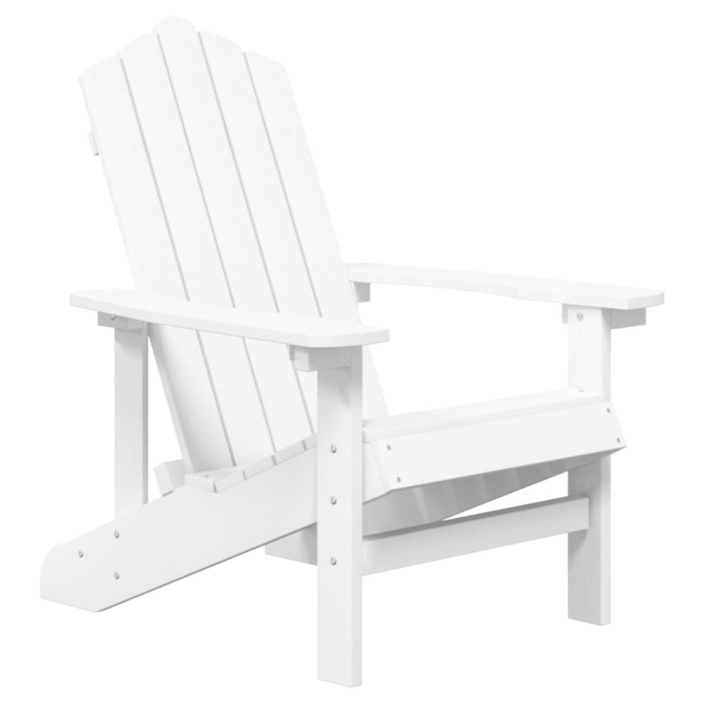 Patio Adirondack Chairs with Table HDPE White. Picture 2
