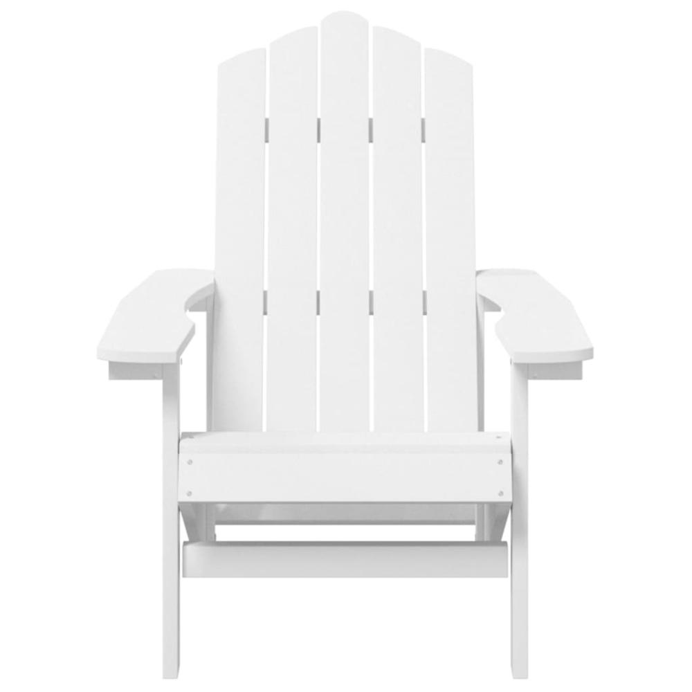 Patio Adirondack Chairs with Table HDPE White. Picture 3
