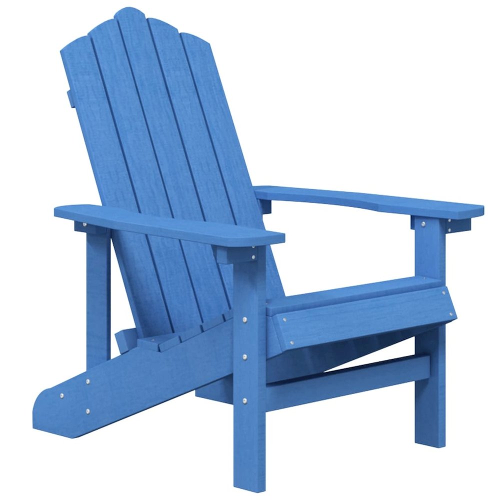 Patio Adirondack Chairs with Table HDPE Aqua Blue. Picture 3